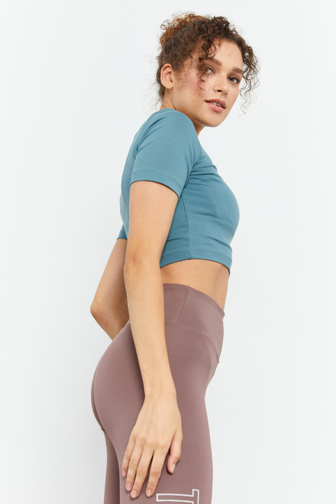 TMY Mint Green Short Sleeve Slim Fit Crew Neck Women's Crop Top T-Shirt - 97149 - Oregon City
