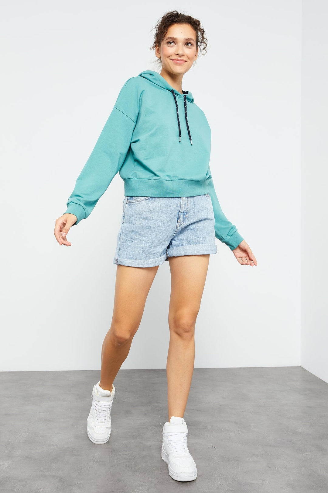 TMY Mint Green Long Sleeve Comfort Fit Hooded Women's Sweatshirt - 97115 - Manassas