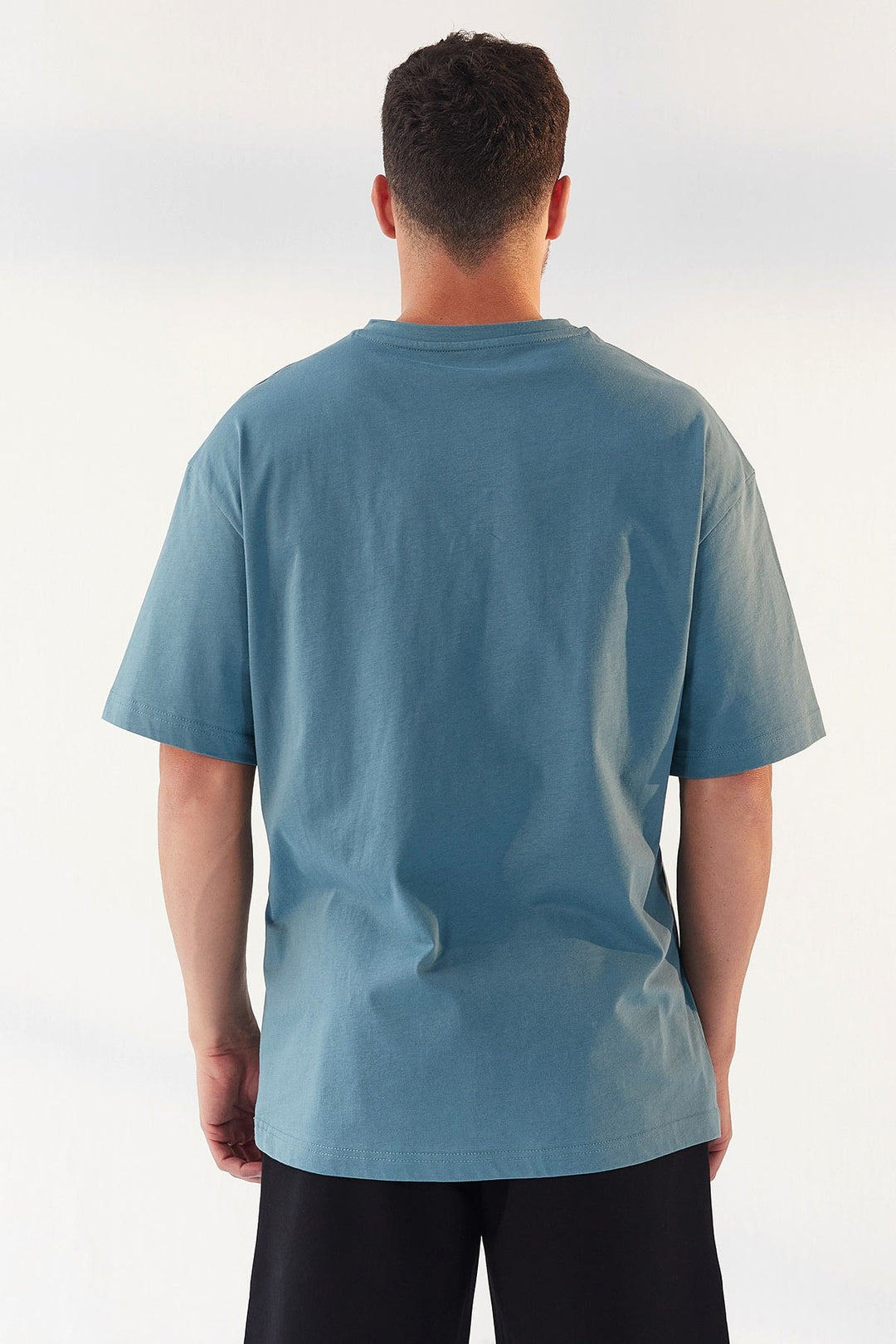 TMY Mint Green Printed Round Neck Men's Oversize T-Shirt - 87984 - Burbank