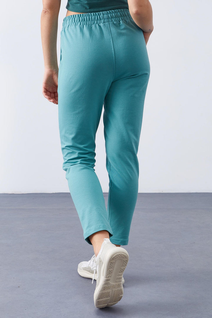 TMY Mint Green بنطال رياضي بخصر عالٍ مريح ونحيف الساق للنساء - 94566 - Antratsyt