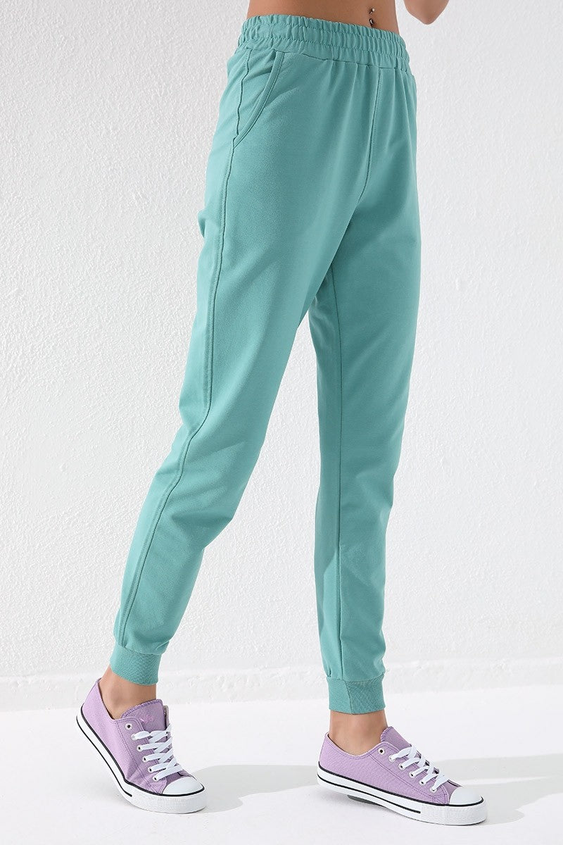TMY Mint Green High Waist Jogger Comfort Fit Cuffed Women's Sweatpants - 94561 - Oshkosh