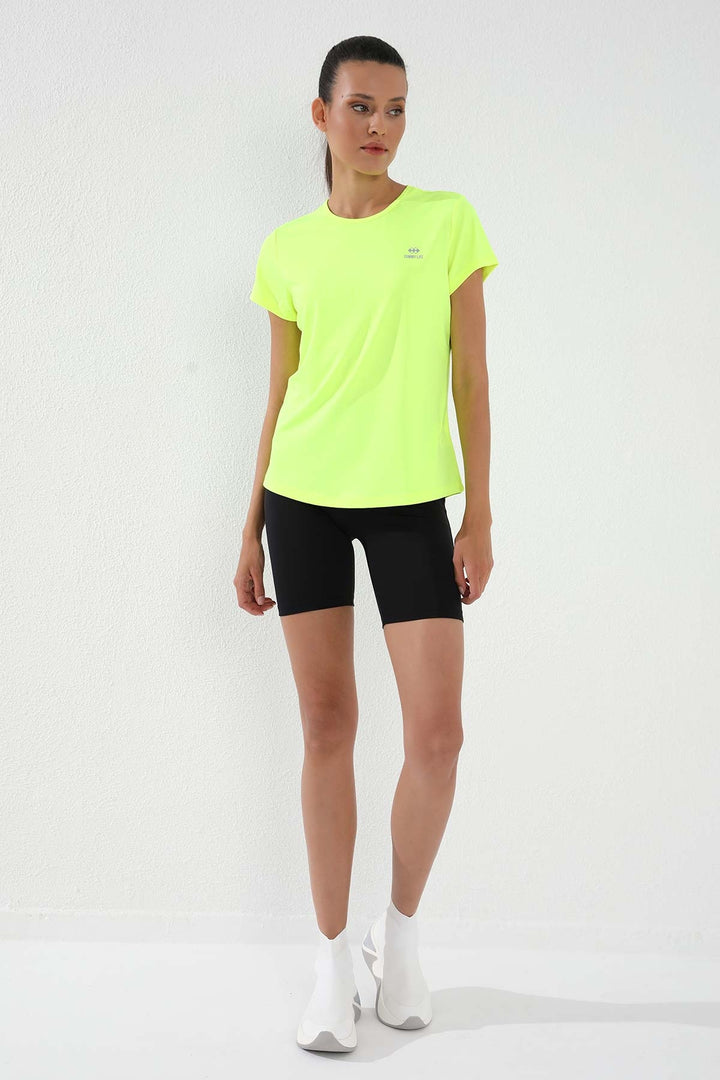 TMY Neon Yellow Basic Short Sleeve Standard Fit Crew Neck Women's T-Shirt - 97144 - Alton