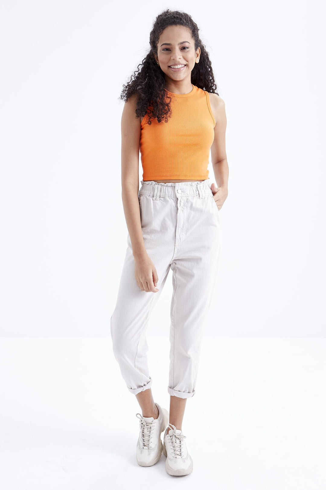 TMY Oranj Basic Sleeveless O Neck Women's Crop Top Tank Top - 97204 - Coventry