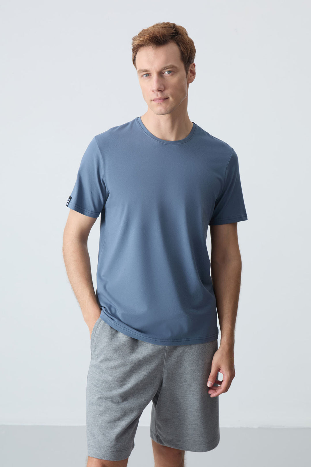 TMY Petrol Men's Basic Short Sleeve Standard Fit Crew Neck T-shirt - 87911 - Lincoln