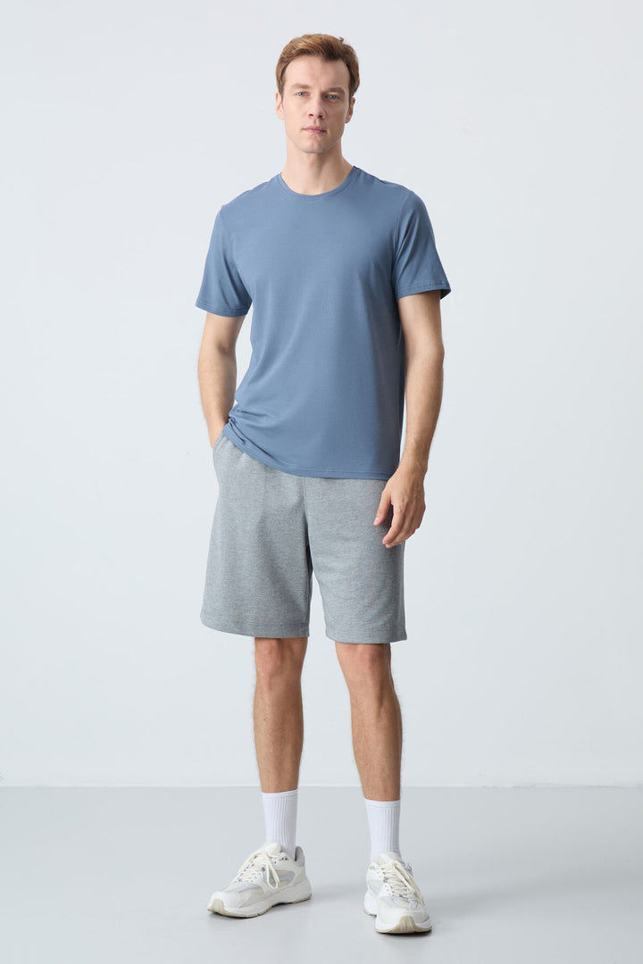 TMY Petrol Men's Basic Short Sleeve Standard Fit Crew Neck T-shirt - 87911 - Lincoln