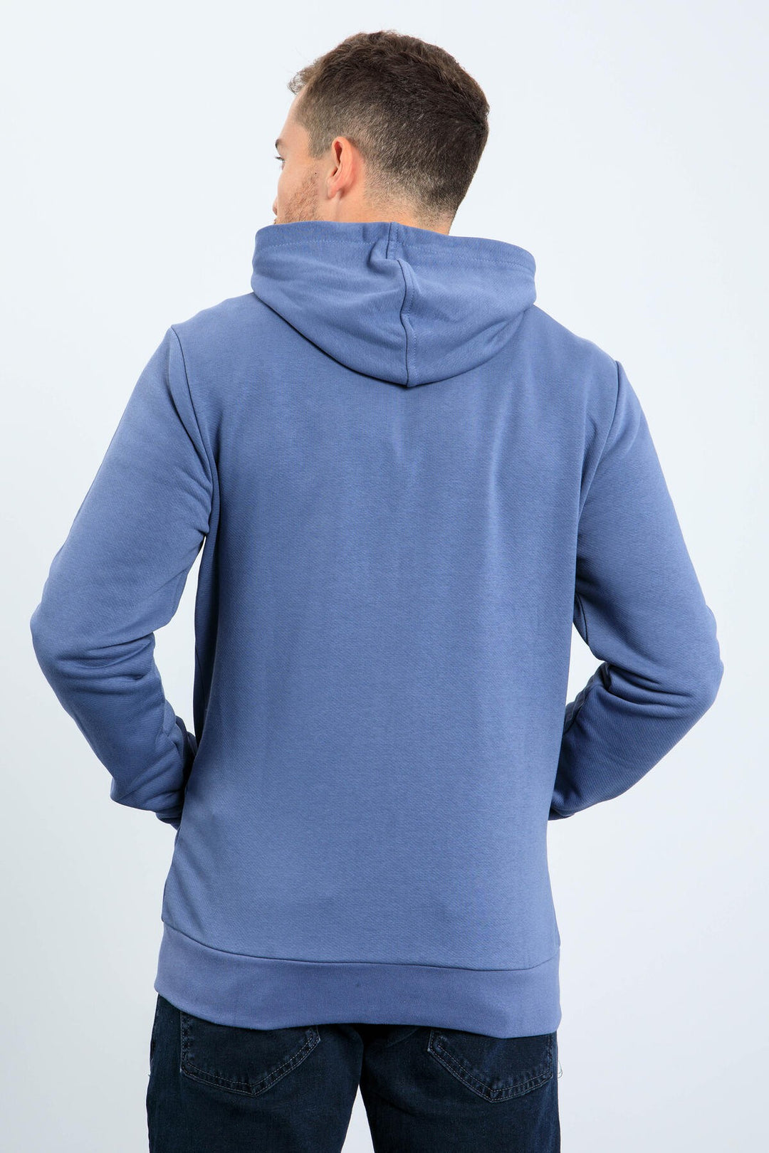 TMY Petrol Basic Hooded Comfort Fit Embroidered Detail Zippered Men's Sweatshirt - 88035 - Wylie