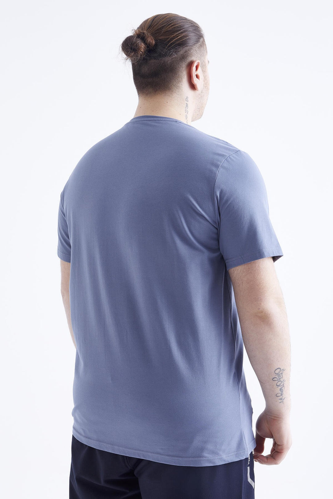 TMY Petrol Basic Short Sleeve Round Neck Plus Size Men's T-Shirt - 88072 - Rugby