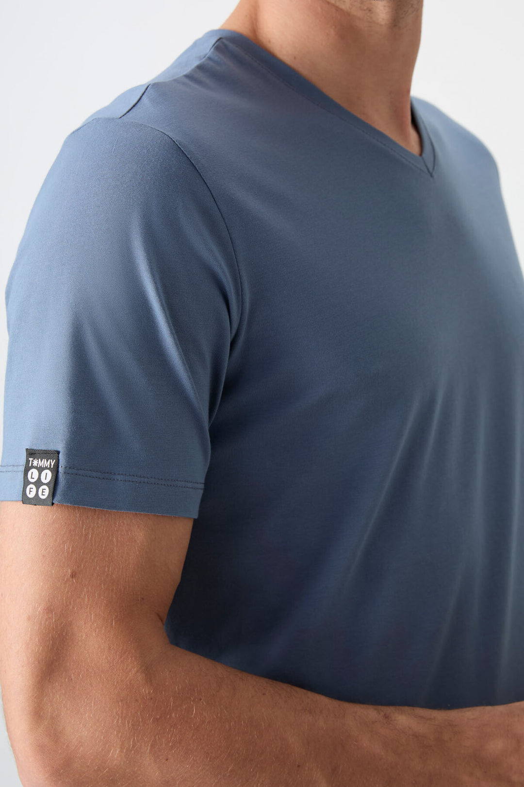 TMY Petrol Basic Short Sleeve Standard Fit V-Neck Men's T-Shirt - 87912 - Wetzlar