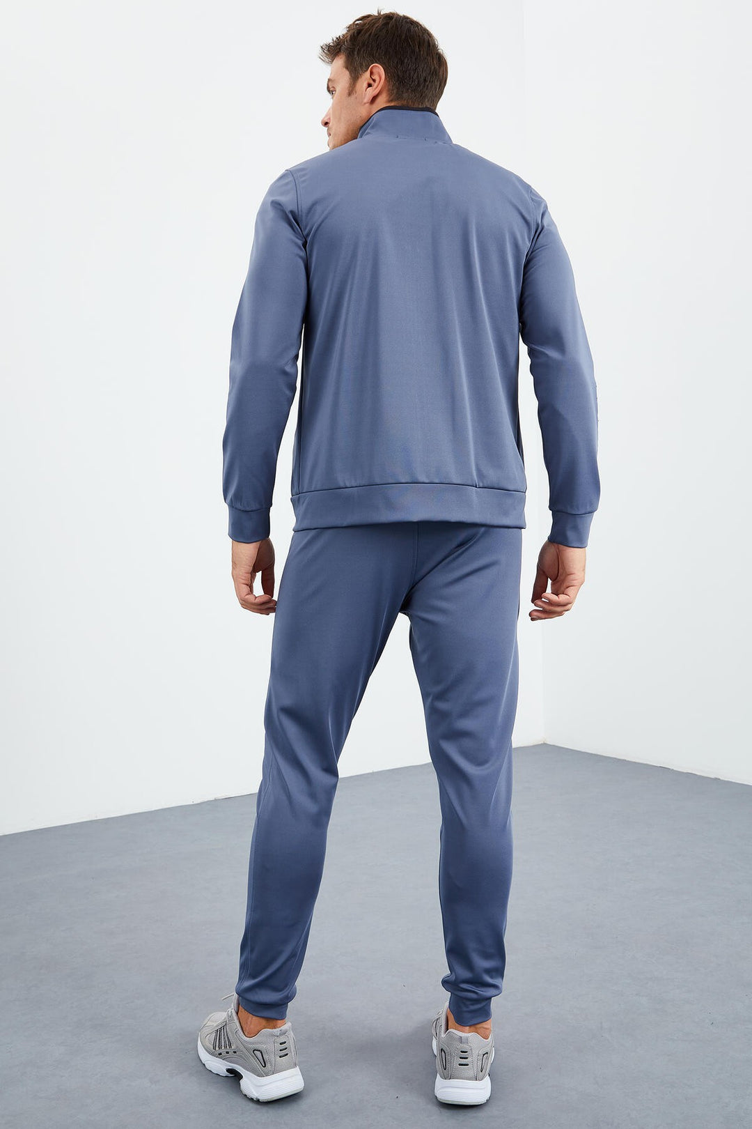 TMY Petrol Crew Neck Zippered Standard Fit Cuffed Men's Tracksuit - 85160 - Kremenchuk