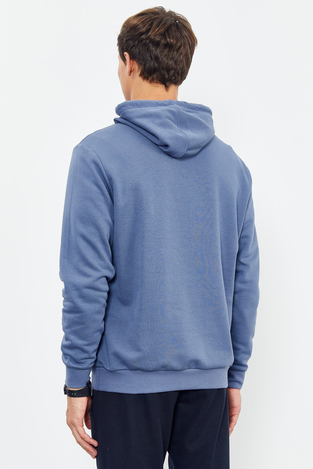 TMY Petrol Handwriting Embroidered Hooded Comfort Fit Men's Sweatshirt - 88007 - Brindisi