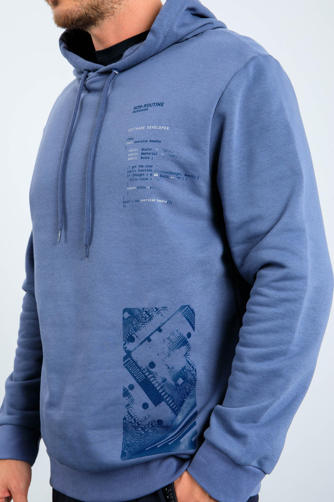 TMY Hooded Comfort Fit Men's Sweatshirt with Printed Oil Pattern - 88018 - San Clemente