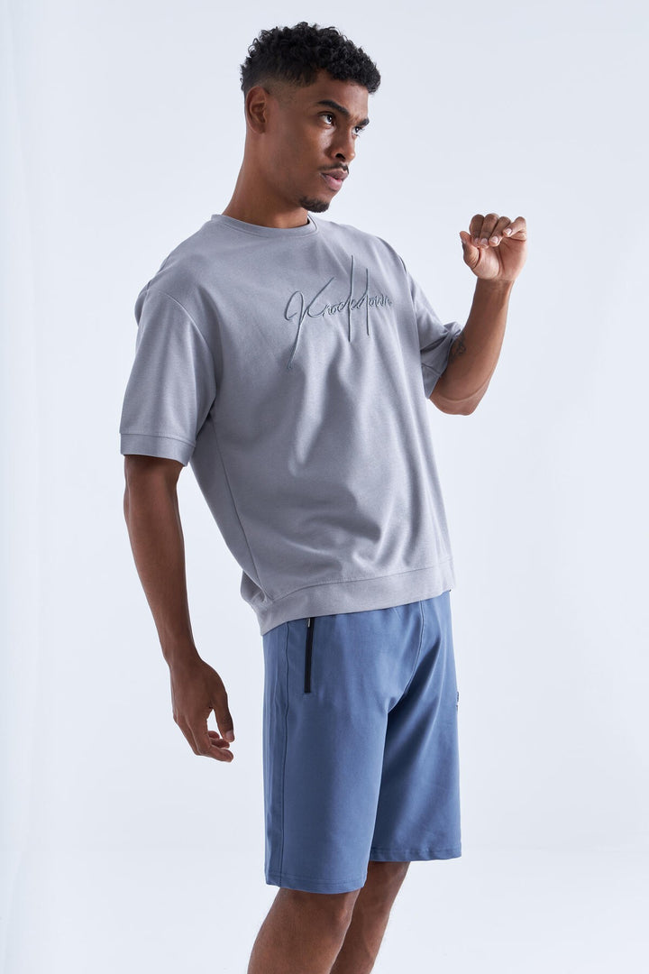 TMY Petrol Hidden Zipper Back Pocket Drawstring Standard Fit Men's Shorts - 81136 - Midvale