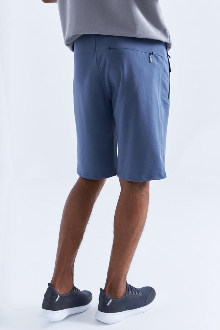 TMY Petrol Hidden Zipper Back Pocket Drawstring Standard Fit Men's Shorts - 81136 - Midvale