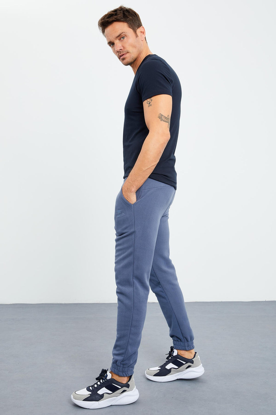 TMY Men's Comfort Fit Elastic Cuff Polar Sweatpants with Hidden Zipper - 84866 - Genoa