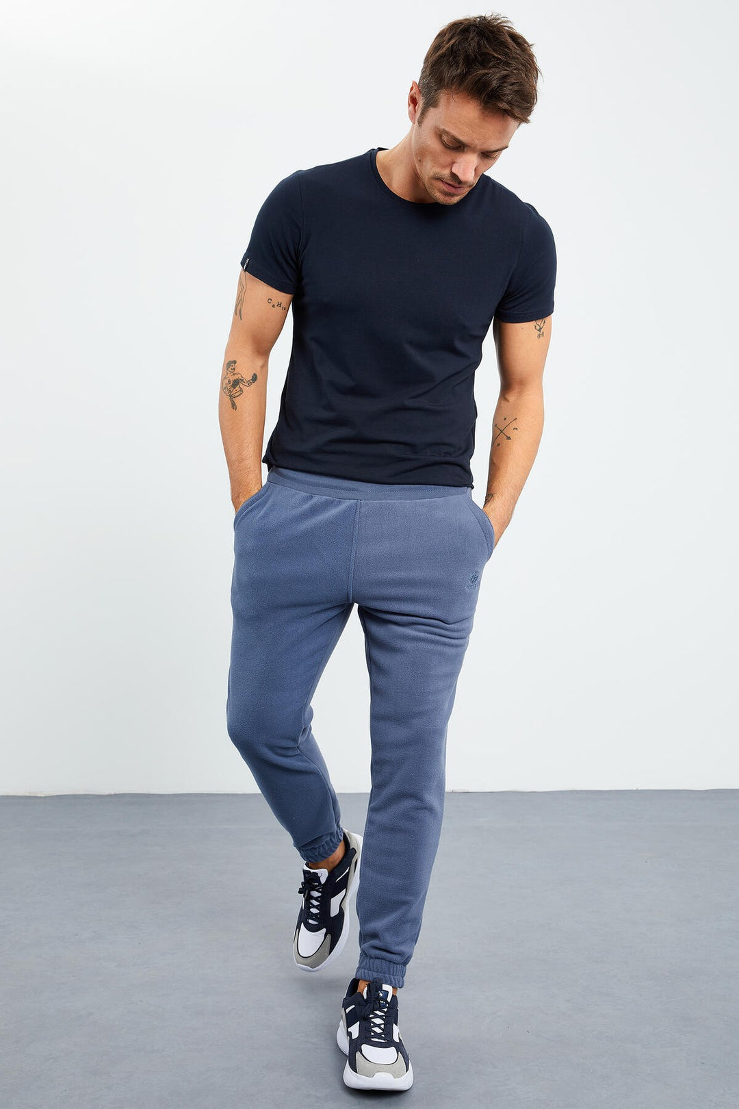 TMY Men's Comfort Fit Elastic Cuff Polar Sweatpants with Hidden Zipper - 84866 - Genoa