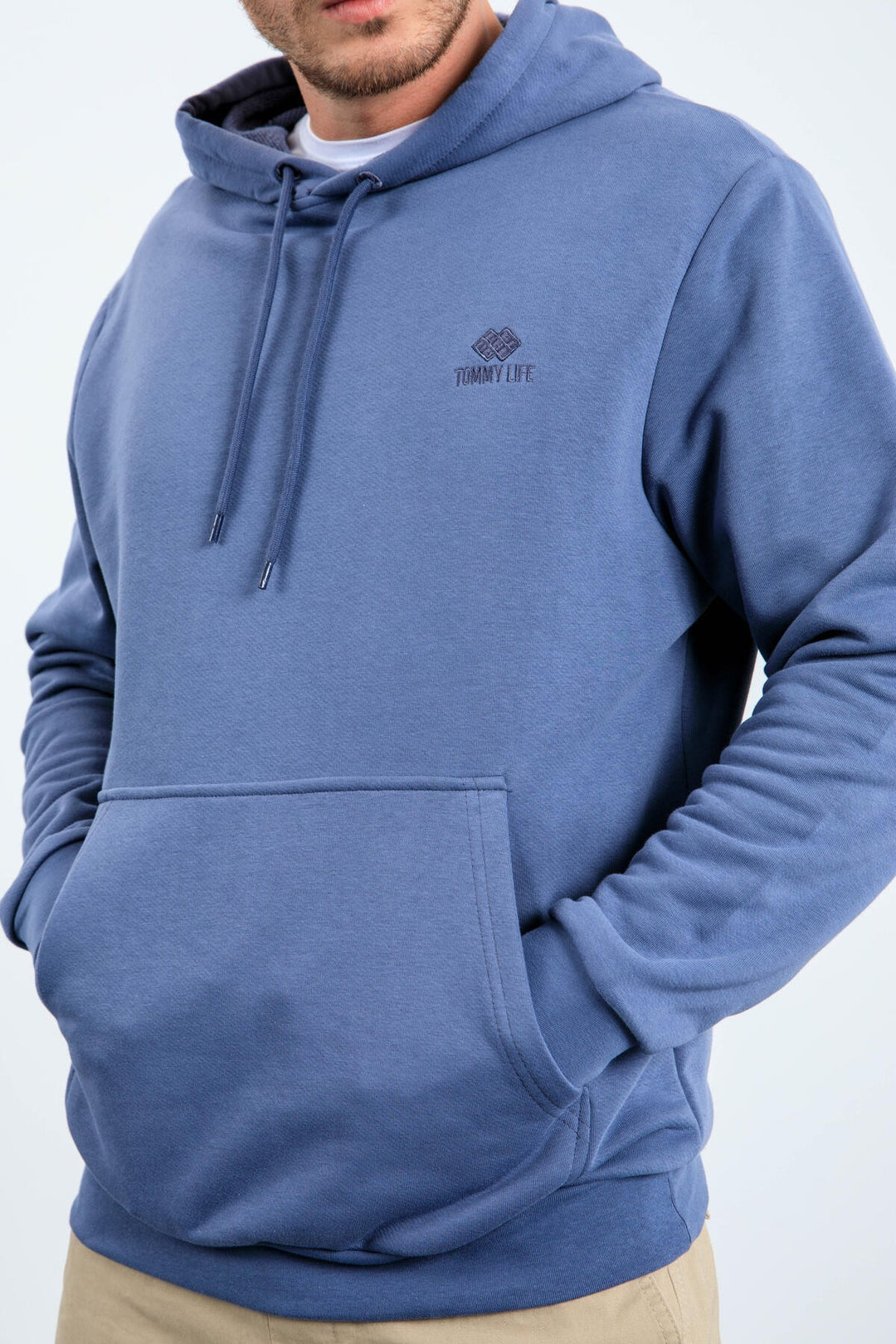 TMY Petrol Kangaroo Pocket Hooded Comfort Fit Men's Sweatshirt - 88013 - Minden
