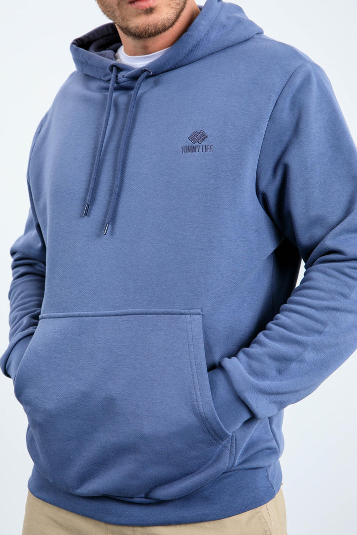 TMY Petrol Kangaroo Pocket Hooded Comfort Fit Men's Sweatshirt - 88013 - Minden
