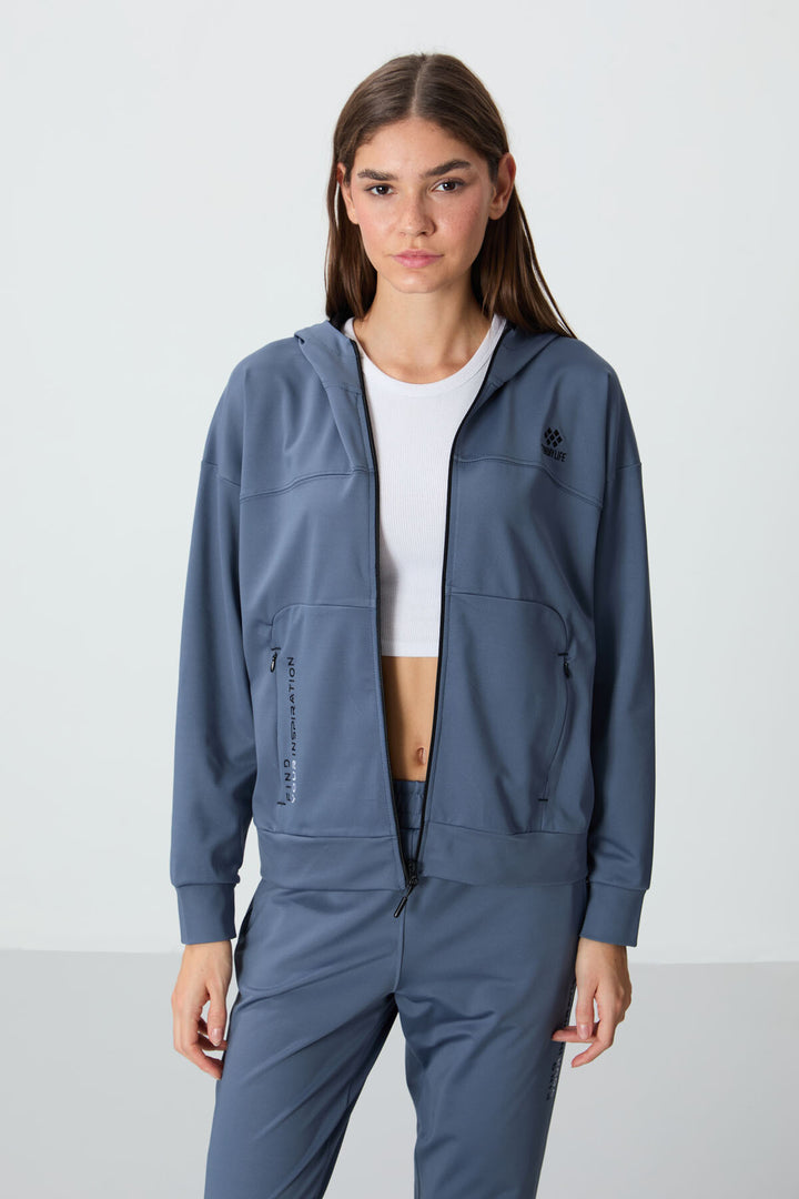 TMY Hooded Tracksuit with Hidden Pocket Detail Standard Fit Women's Tracksuit - 95306 - Caerphilly