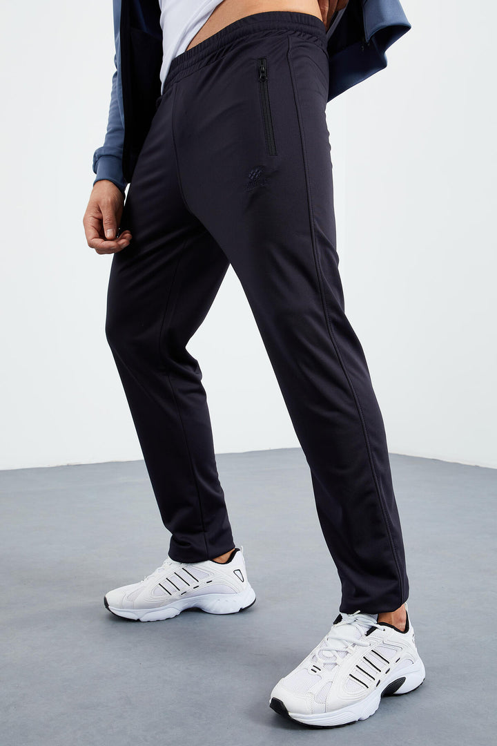 TMY Petrol - Navy Blue Zippered Standard Fit Classic Cuff Men's Tracksuit - 85162 - Timişoara