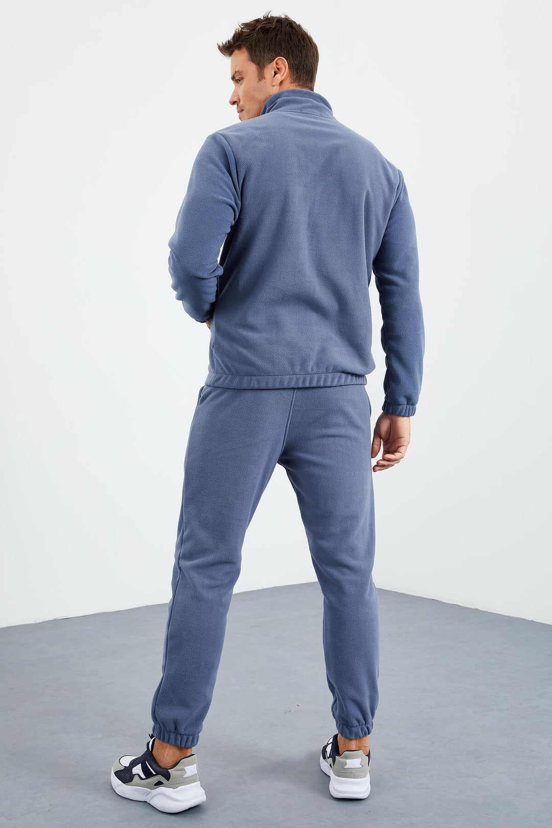 TMY Men's Half Zip Stand-up Collar Elastic Cuff Polar Fleece Tracksuit - 85159 - Brossard