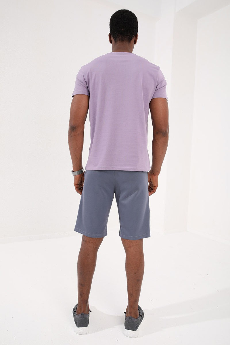 TMY Petrol Printed Zippered Pocket Lace-Up Standard Fit Men's Shorts - 81205 - Reggio di Calabria