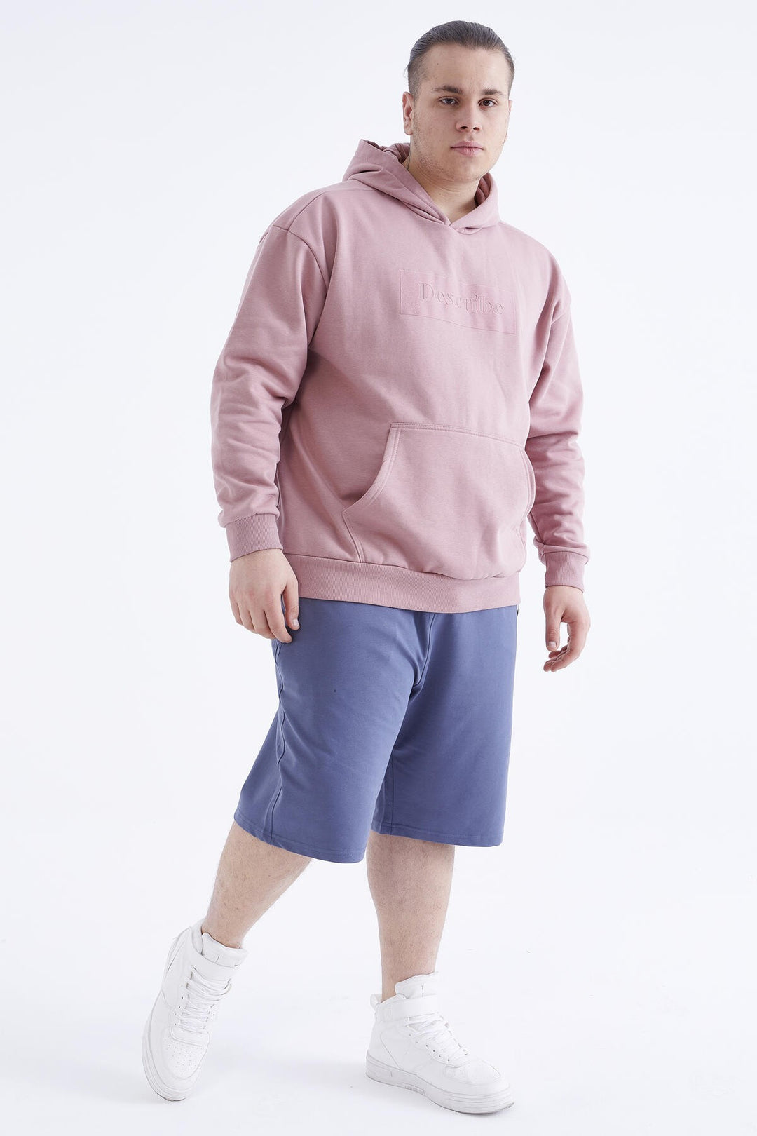 TMY Petrol Embroidered Zip Pocket Plus Size Men's Shorts - 81200 - Angoulême