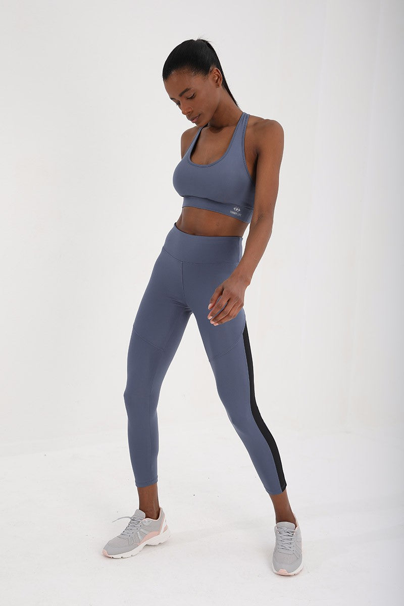 TMY Petrol High Waist Shaper Legging with Detailed Slim Fit Narrow Cuff - 94542 - Southampton