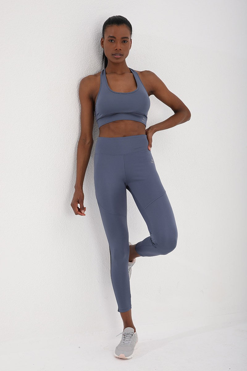 TMY Petrol High Waist Shaper Legging with Detailed Slim Fit Narrow Cuff - 94542 - Southampton