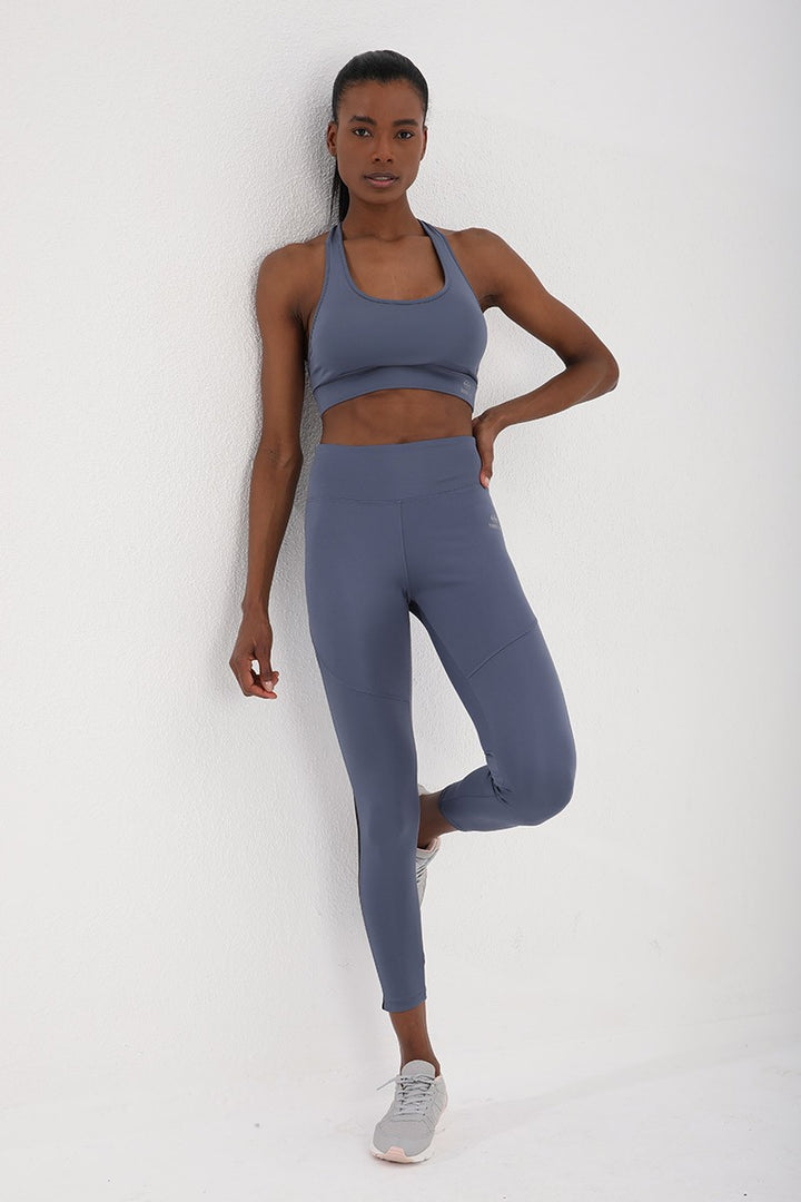 TMY Petrol High Waist Shaper Legging with Detailed Slim Fit Narrow Cuff - 94542 - Southampton