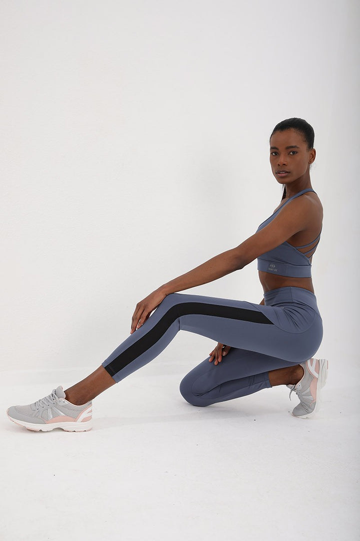 TMY Petrol High Waist Shaper Legging with Detailed Slim Fit Narrow Cuff - 94542 - Southampton