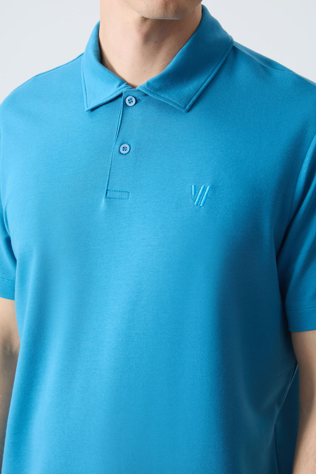 TMY Saks Basic Chest Logo Standard Fit Knit Polo Collar Men's T-Shirt - 87768 - Garden Grove