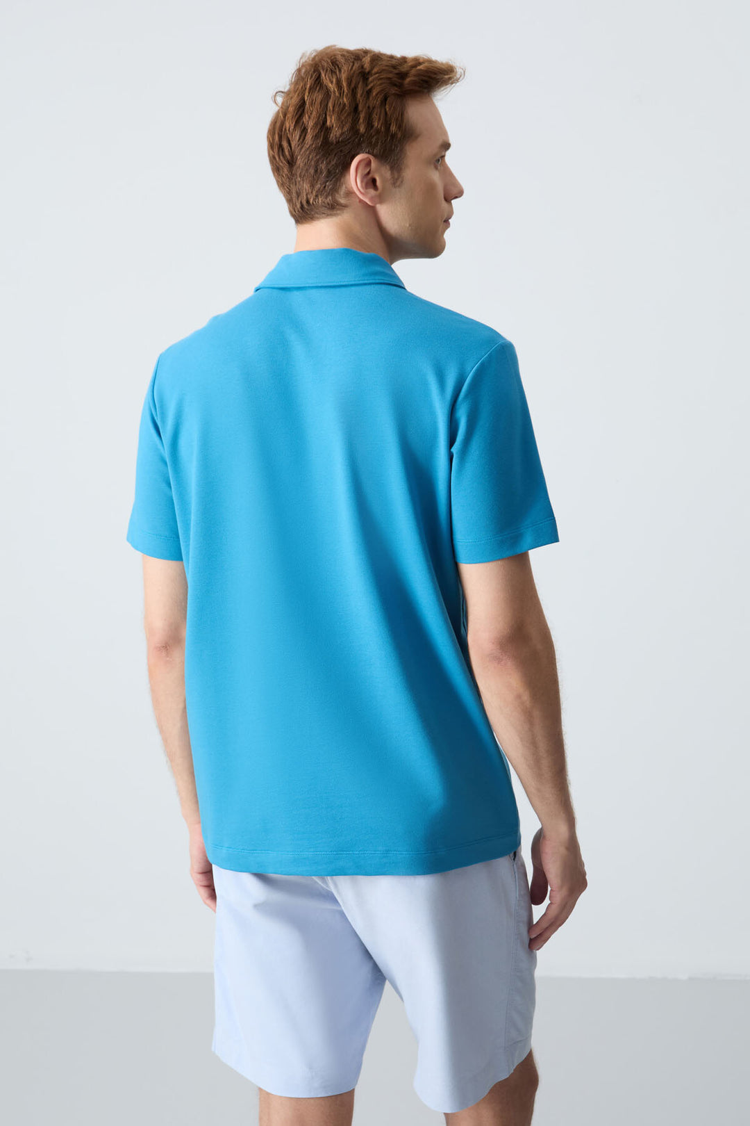 TMY Saks Basic Chest Logo Standard Fit Knit Polo Collar Men's T-Shirt - 87768 - Garden Grove