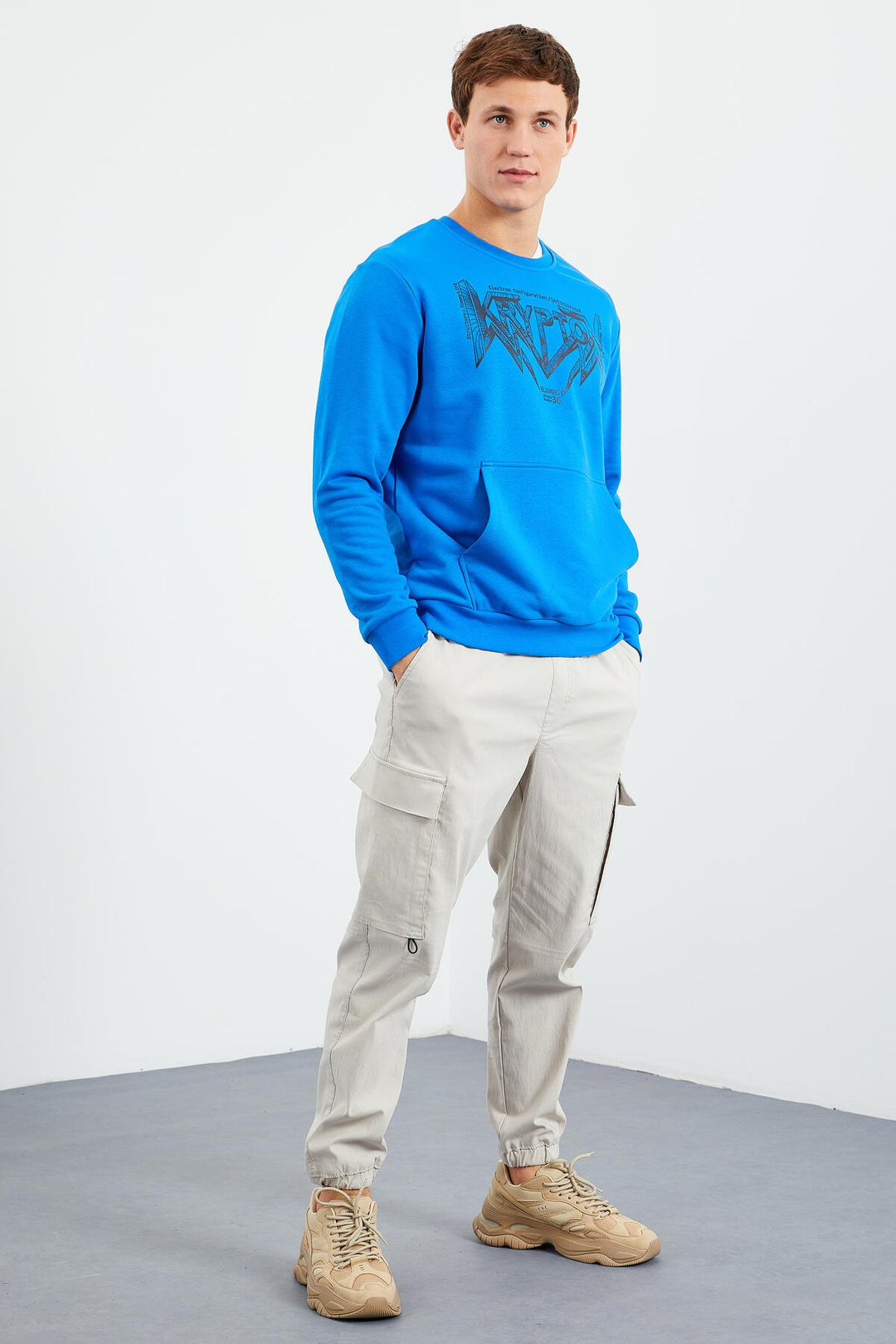 TMY Saks Men's Summer Printed O Neck Comfort Fit Sweatshirt - 88037 - Gela