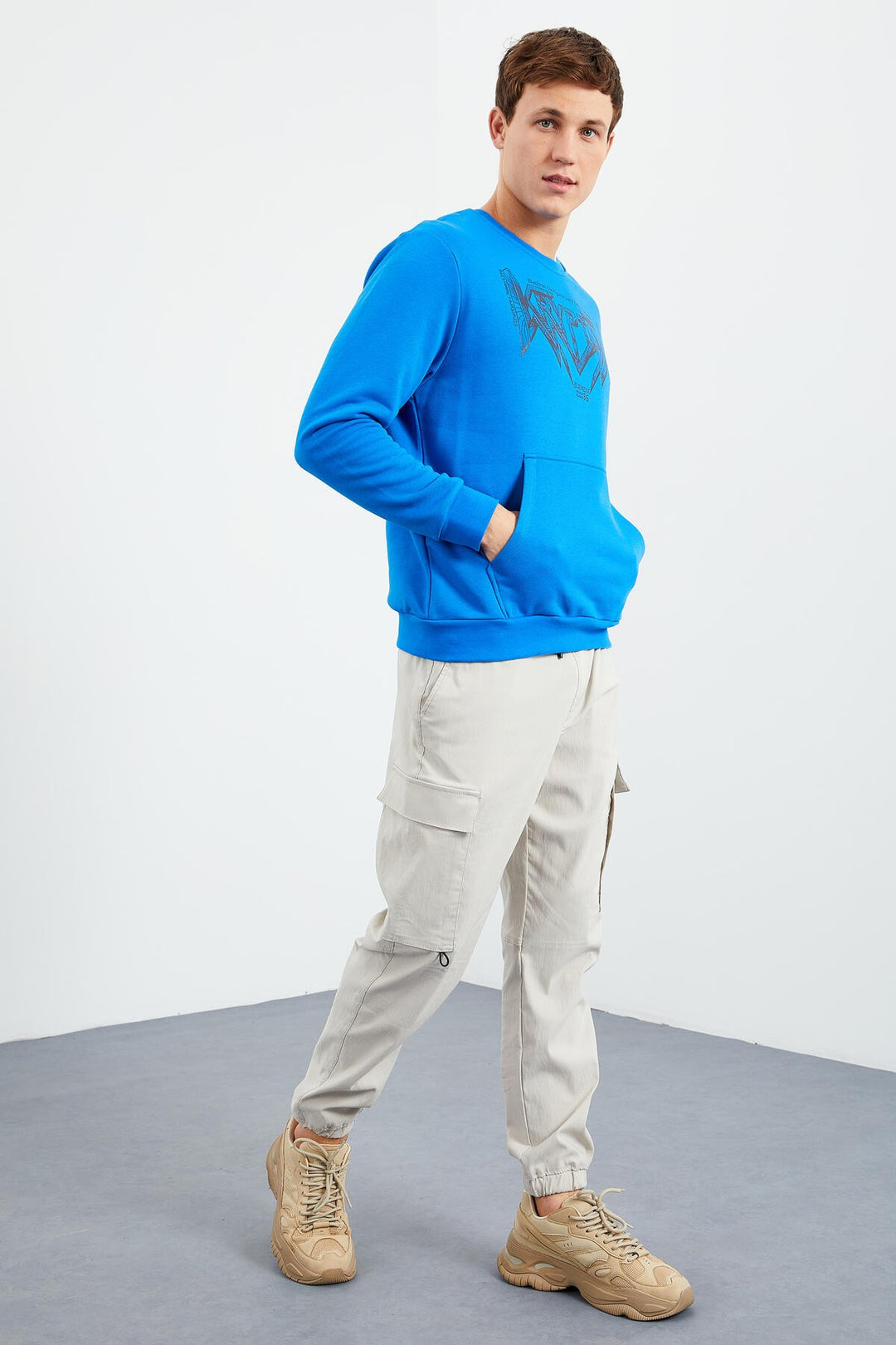 TMY Saks Men's Summer Printed O Neck Comfort Fit Sweatshirt - 88037 - Gela