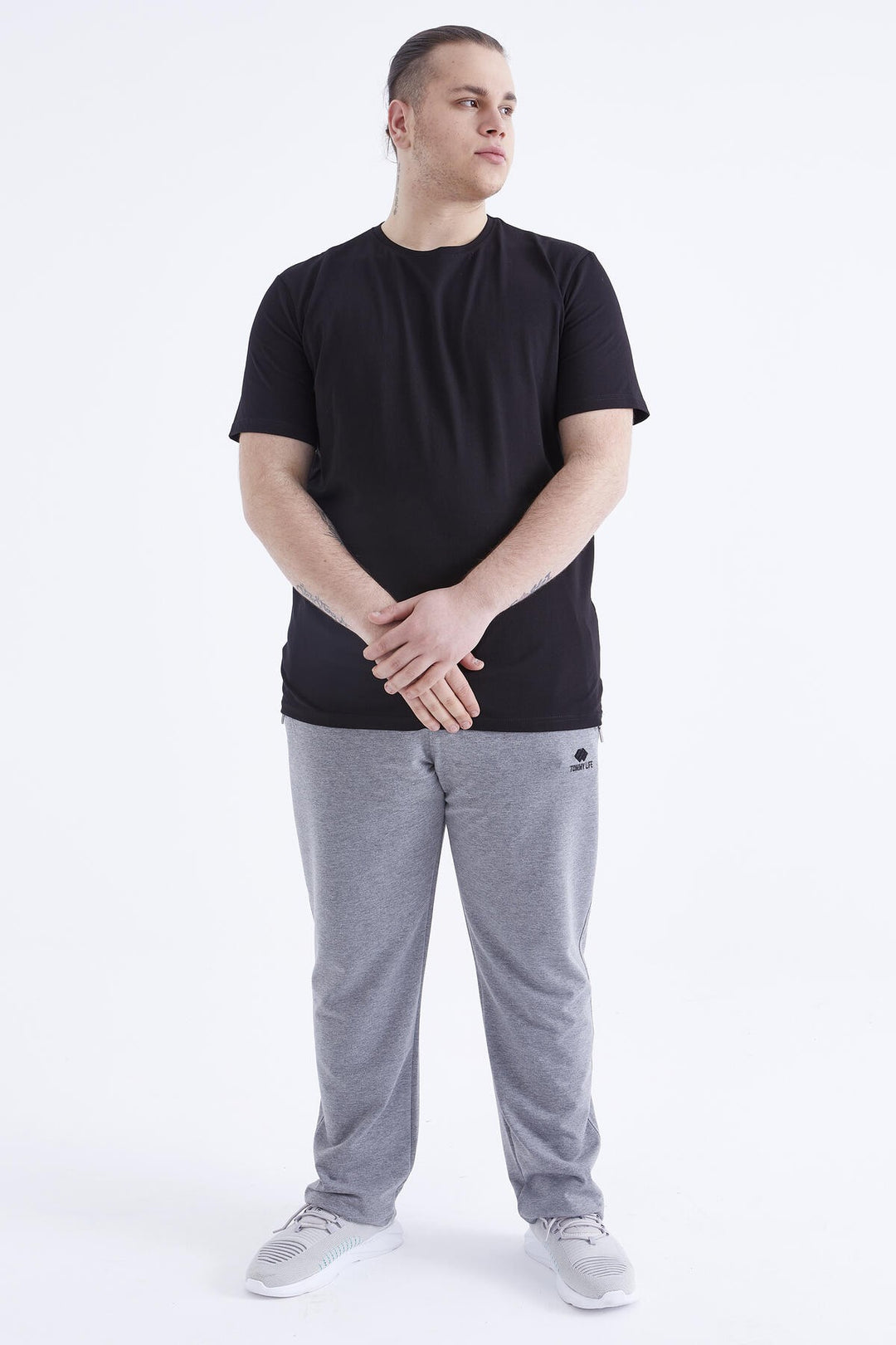 TMY Black Basic Short Sleeve O Neck Plus Size Men's T-Shirt - 88072 - Baldwin Park