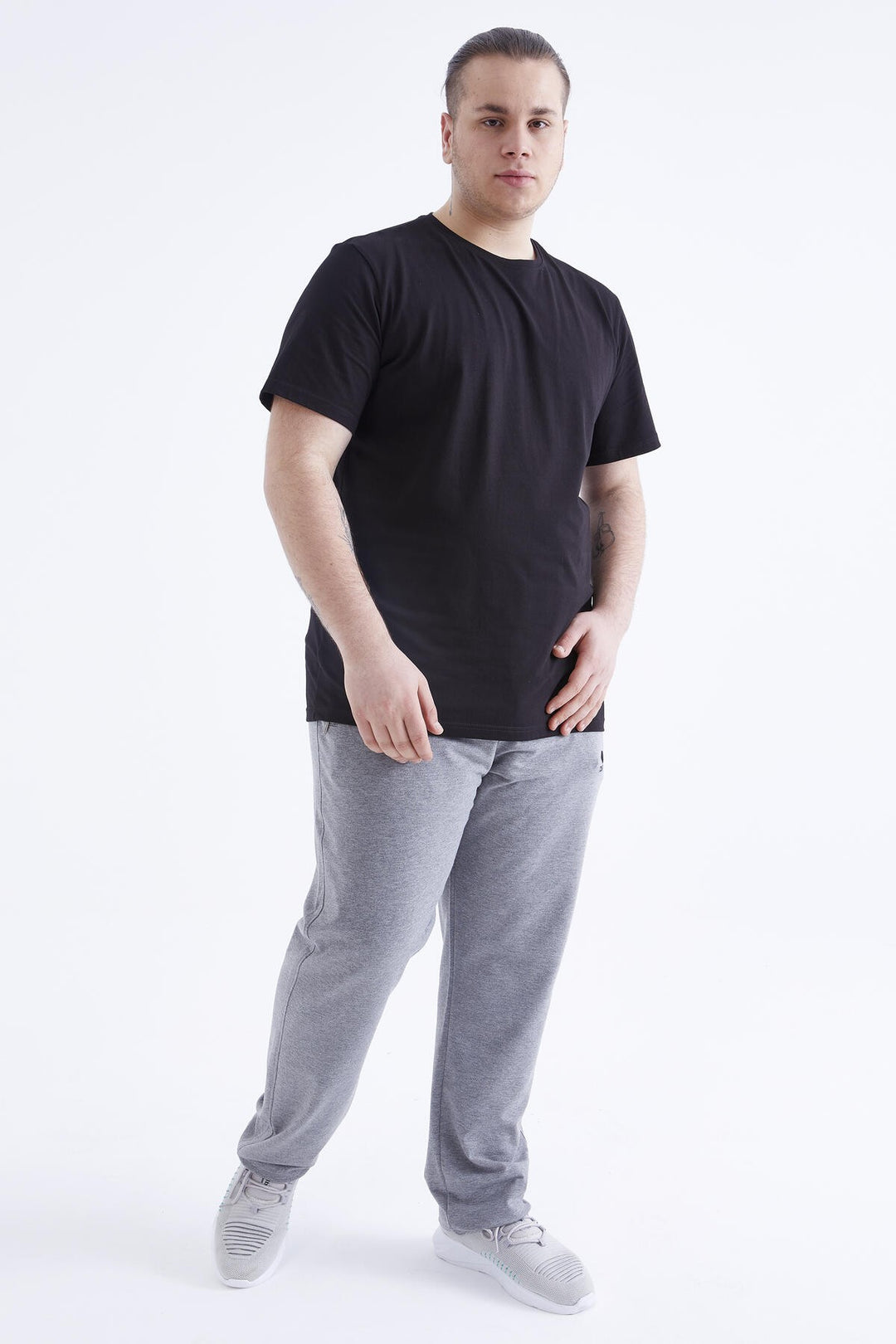 TMY Black Basic Short Sleeve O Neck Plus Size Men's T-Shirt - 88072 - Baldwin Park