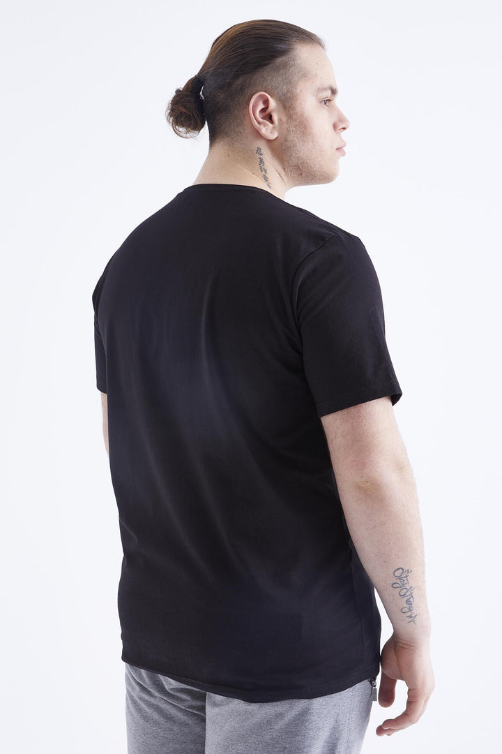 TMY Black Basic Short Sleeve O Neck Plus Size Men's T-Shirt - 88072 - Baldwin Park