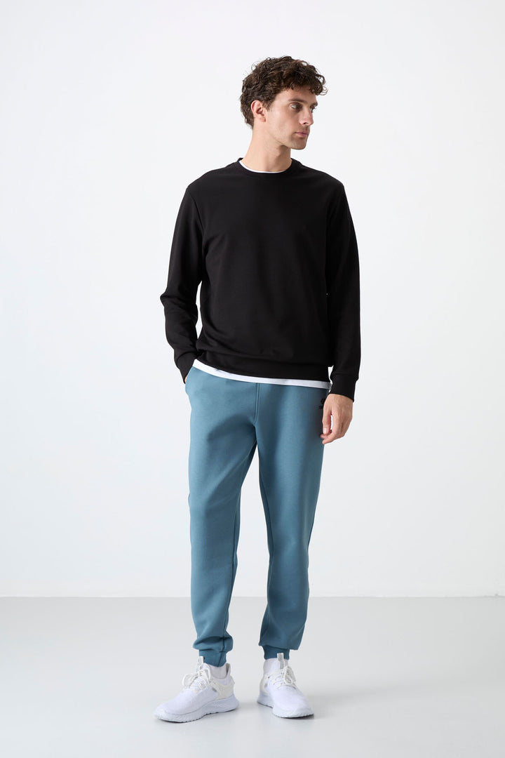 TMY Black Basic Round Neck Comfort Fit Men's Sweatshirt - 88053 - Goose Creek