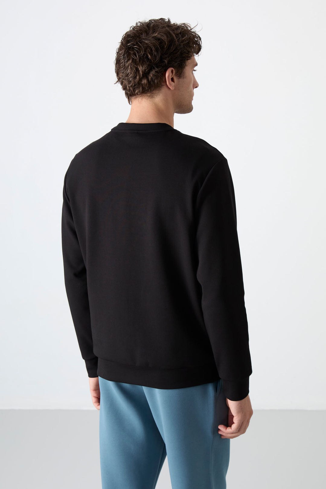 TMY Black Basic Round Neck Comfort Fit Men's Sweatshirt - 88053 - Goose Creek