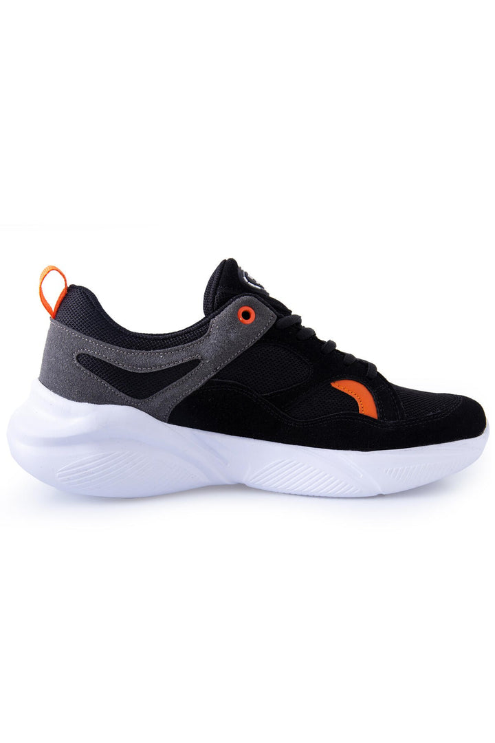 TMY Black Two-Tone Lace-Up High Sole Men's Sneakers - 89097 - Nola