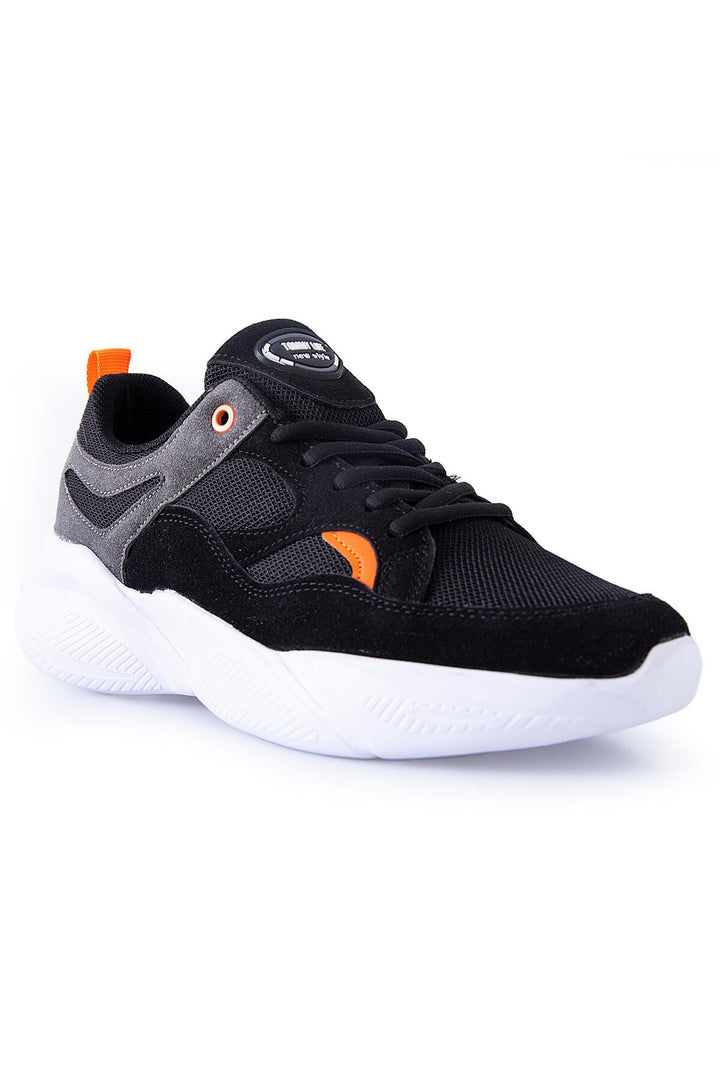 TMY Black Two-Tone Lace-Up High Sole Men's Sneakers - 89097 - Nola