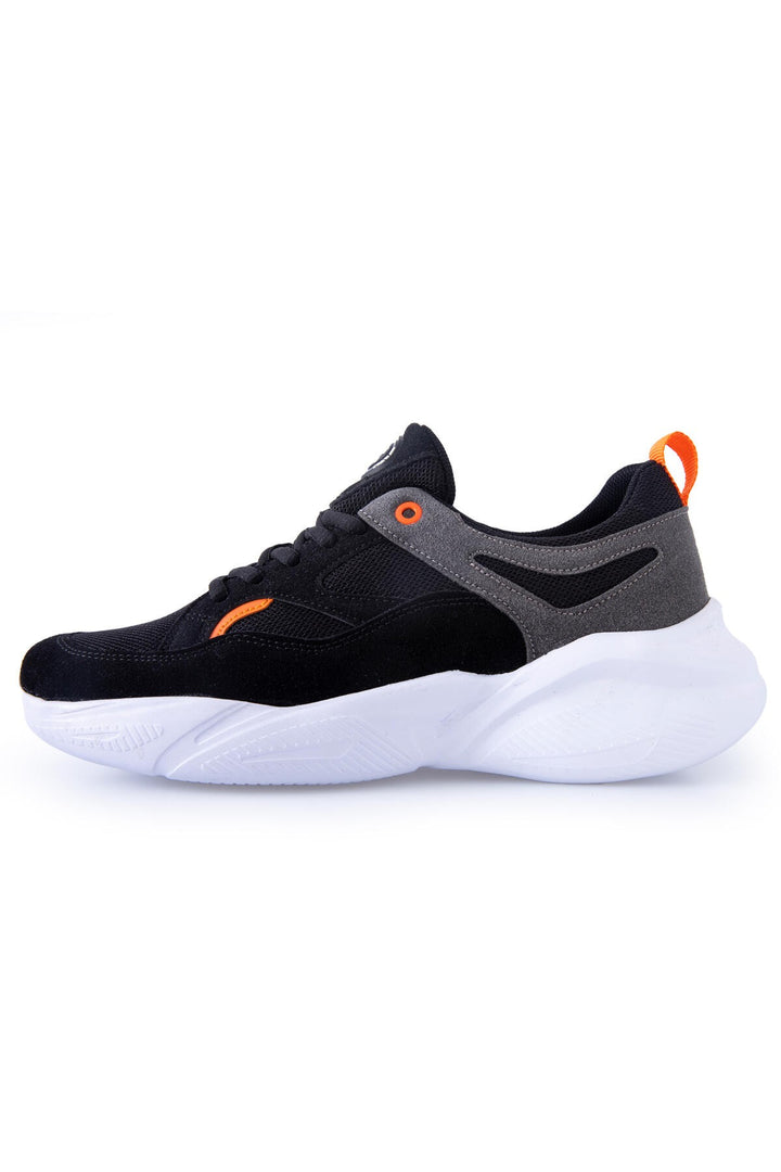 TMY Black Two-Tone Lace-Up High Sole Men's Sneakers - 89097 - Nola