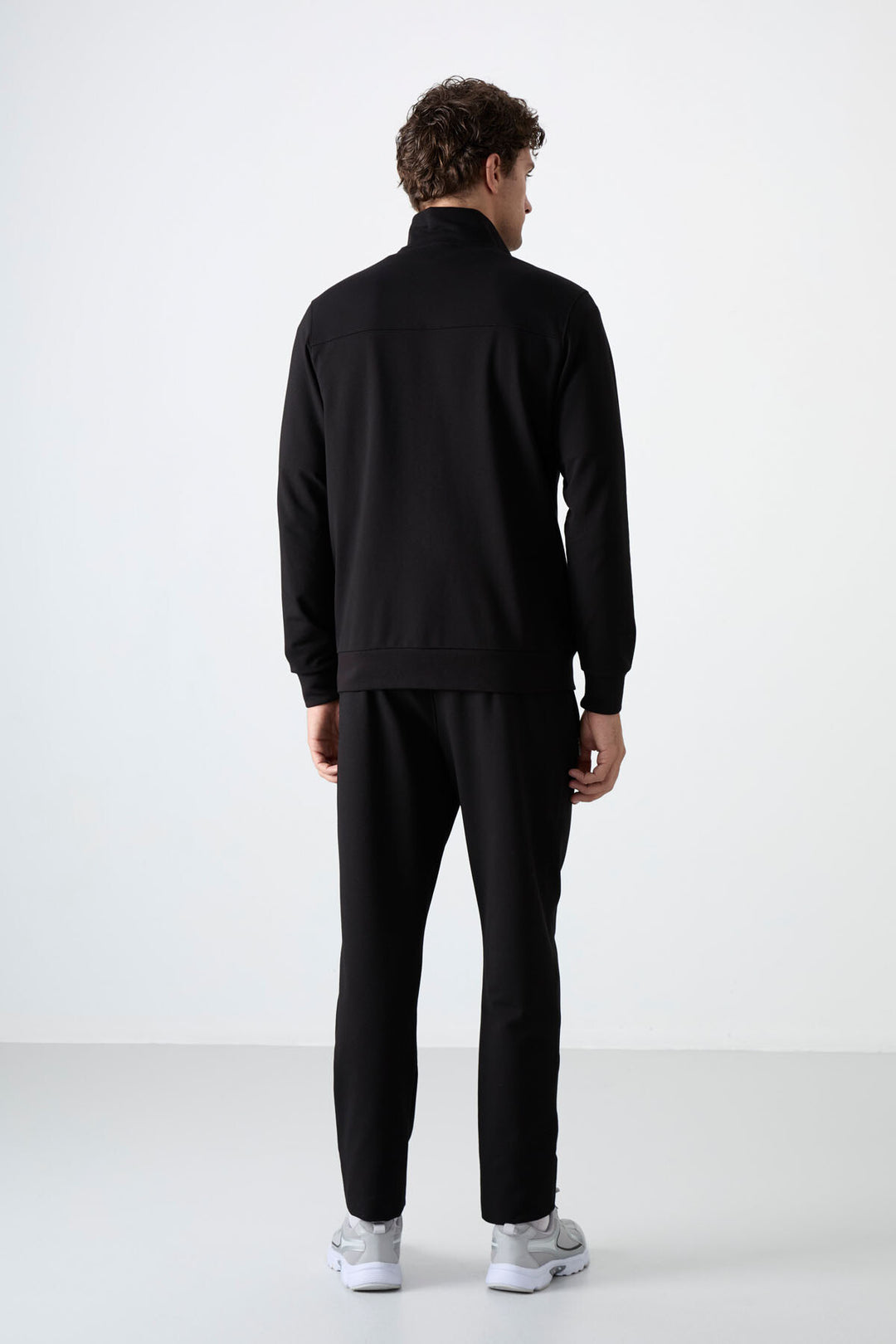 TMY Black High Neck Zippered Comfort Fit Classic Cuff Men's Tracksuit - 85072 - Meriden
