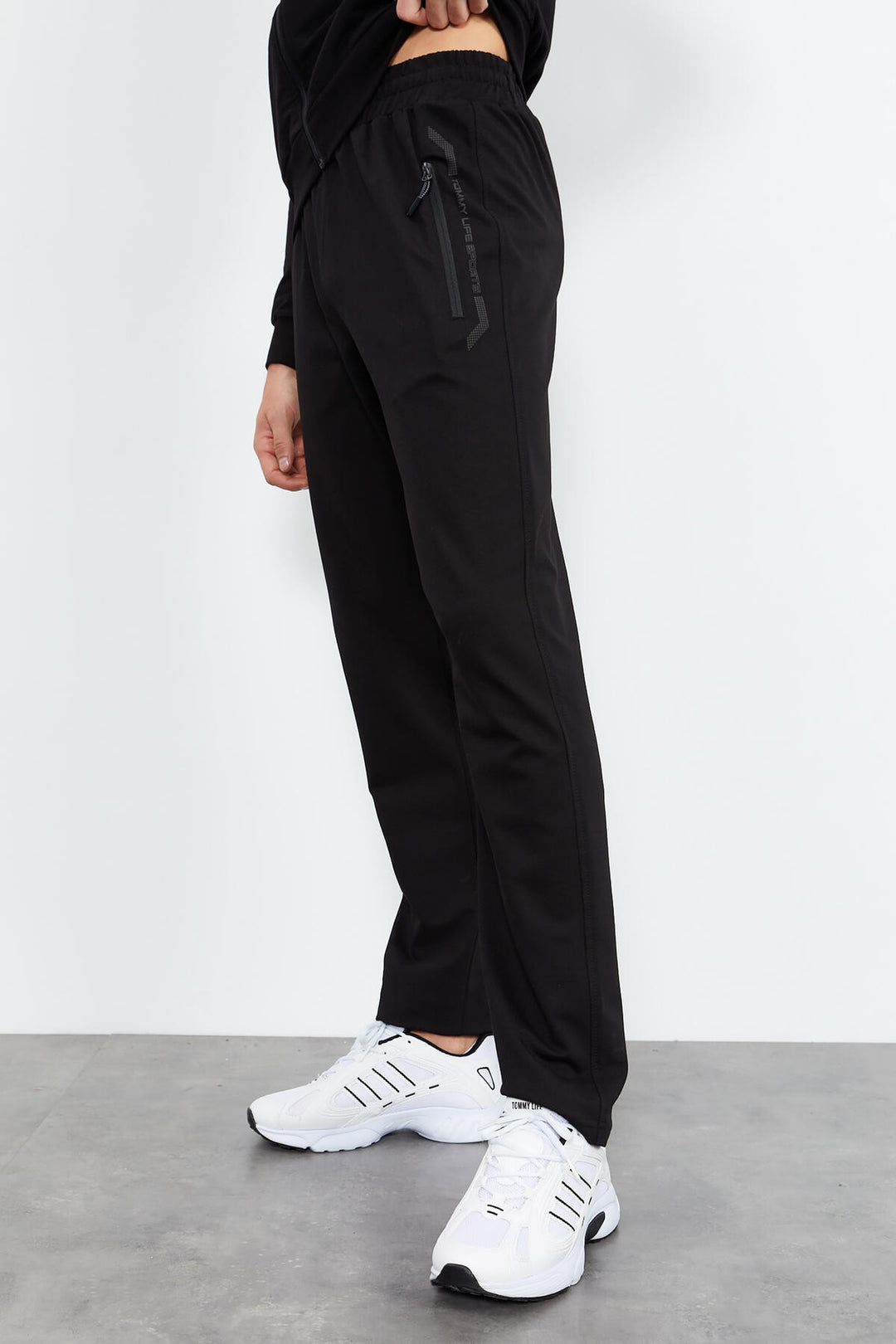 TMY Black High Neck Zippered Standard Fit Classic Cuff Men's Tracksuit - 85152 - Dunwoody