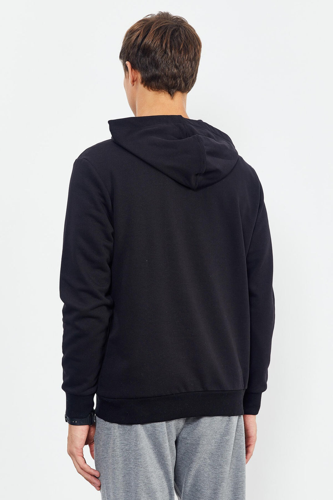 TMY Black Air Printed Hooded Comfort Fit Men's Sweatshirt - 88009 - Mandurah