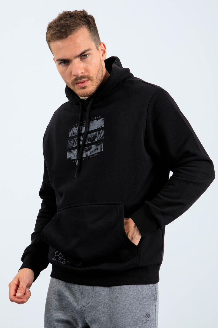 TMY Black Panther Printed Hooded Comfort Fit Men's Sweatshirt - 88036 - Aubagne