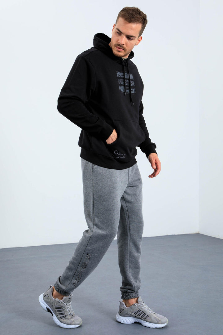 TMY Black Panther Printed Hooded Comfort Fit Men's Sweatshirt - 88036 - Aubagne