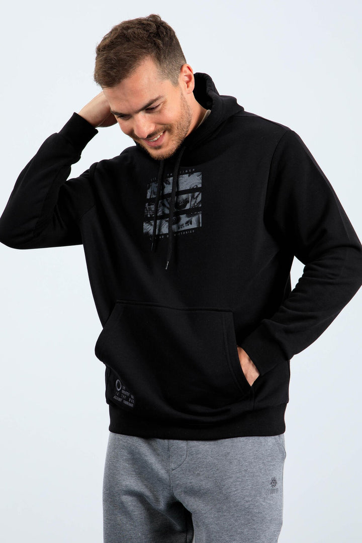 TMY Black Panther Printed Hooded Comfort Fit Men's Sweatshirt - 88036 - Aubagne