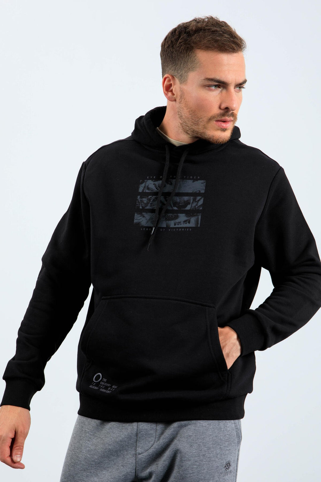 TMY Black Panther Printed Hooded Comfort Fit Men's Sweatshirt - 88036 - Aubagne