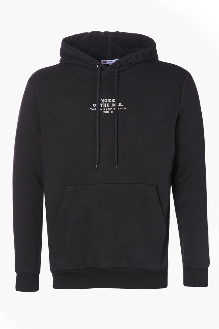 TMY Black Dry Skull Back Printed Hooded Comfort Fit Men's Sweatshirt - 88008 - Tamarac